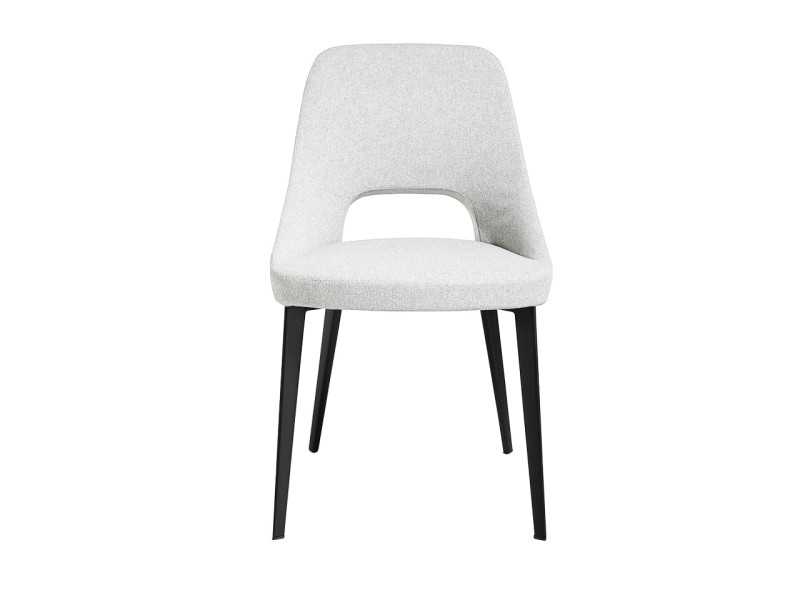 Silla de diseño moderno tapizada con estructura en acero inox negro mate - ADRIANNA