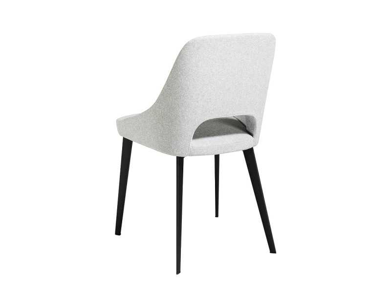 Silla de diseño moderno tapizada con estructura en acero inox negro mate - ADRIANNA