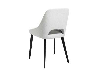 Upholstered modern design chair with matte black stainless steel structure - ADRIANNA