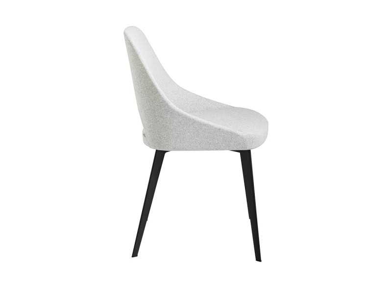 Chaise design moderne tapisée avec structure en acier inoxydable noir mat - ADRIANNA