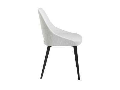 Upholstered modern design chair with matte black stainless steel structure - ADRIANNA