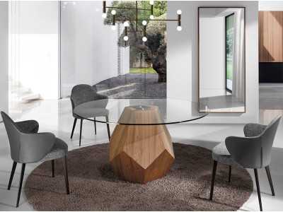 Modern design chair with dark brown stainless steel legs - PESME