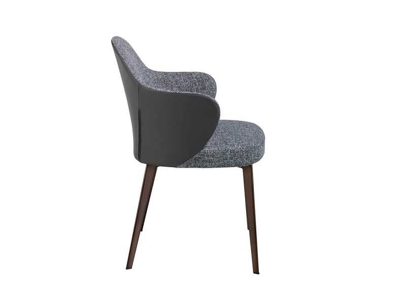 Modern design chair with dark brown stainless steel legs - PESME