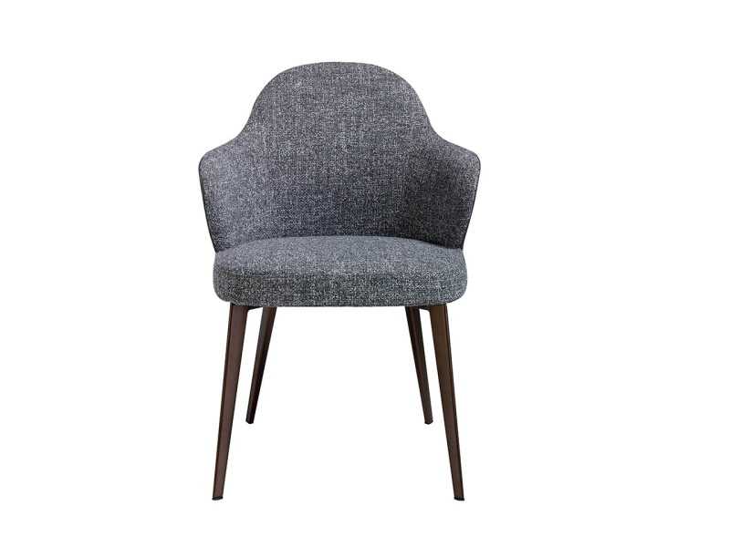 Modern design chair with dark brown stainless steel legs - PESME