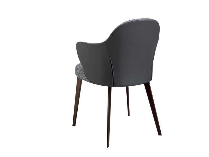 Modern design chair with dark brown stainless steel legs - PESME