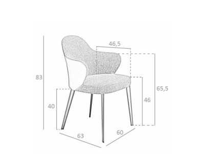 Modern design chair with dark brown stainless steel legs - PESME