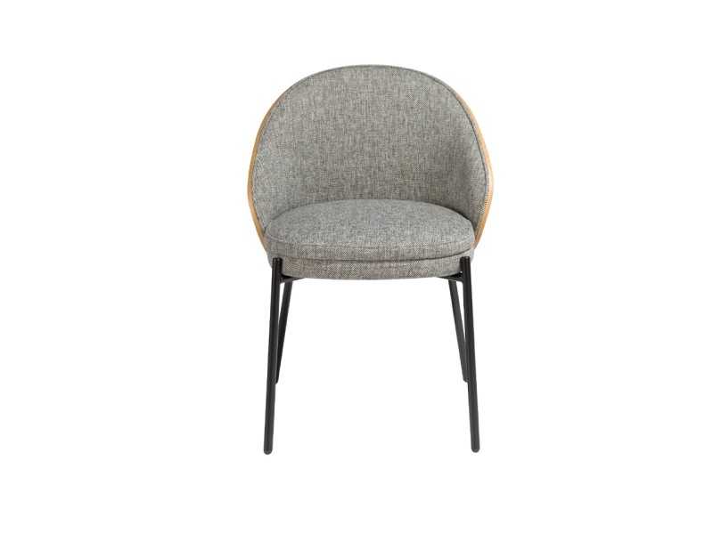 Design chair veneered in walnut and black stainless steel base - TALLIN