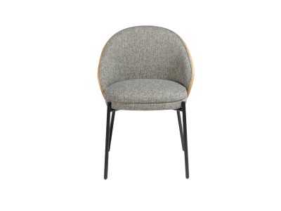 Chaise design plaquée noyer et piètement inox noir - TALLIN