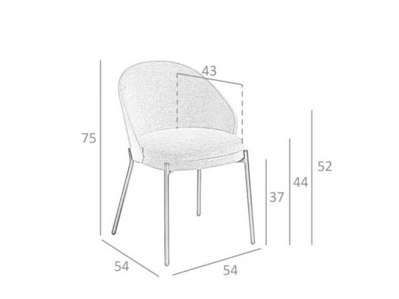 Design chair veneered in walnut and black stainless steel base - TALLIN