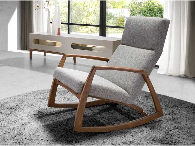 Designer rocking armchair in walnut - DONDOLO
