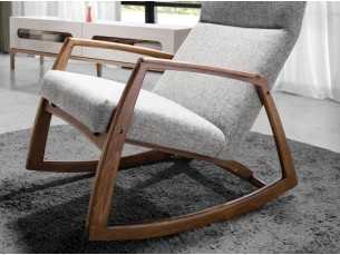 Sillón mecedora de diseño en nogal - DONDOLO 2