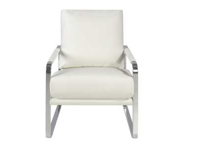 Upholstered armchair with stainless steel structure - COSMET