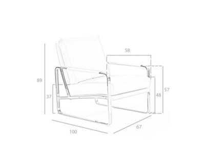 Upholstered armchair with stainless steel structure - COSMET