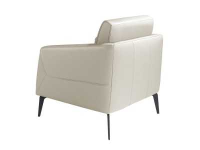 Leather upholstered armchair with black epoxy stainless steel legs - PADUA Leather upholstered armchair with black epoxy stainless steel legs - PADUA