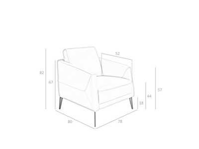 Leather upholstered armchair with black epoxy stainless steel legs - PADUA Leather upholstered armchair with black epoxy stainless steel legs - PADUA