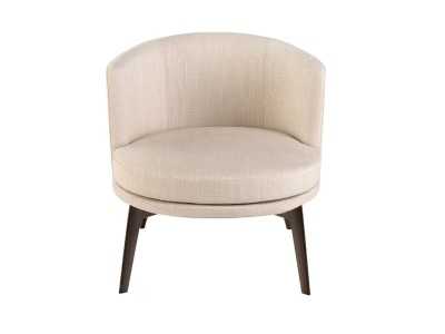 Sillón de diseño tapizado en tela con patas en acero inoxidable color marrón - COQUETTE Sillón de diseño tapizado en tela con patas en acero inoxidable color marrón - COQUETTE