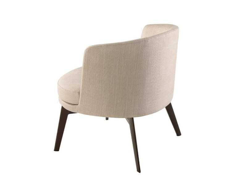 Fauteuil design tapissé de tissu avec pieds en acier inoxydable marron - COQUETTE