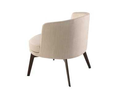 Sillón de diseño tapizado en tela con patas en acero inoxidable color marrón - COQUETTE Sillón de diseño tapizado en tela con patas en acero inoxidable color marrón - COQUETTE
