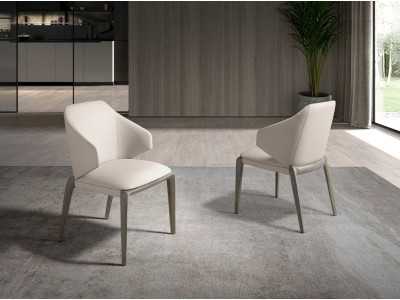 Chaise design tapissé avec structure en chêne massif - NURIA