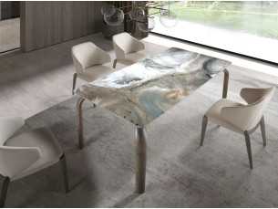 Chaise design tapissé avec structure en chêne massif - NURIA 2