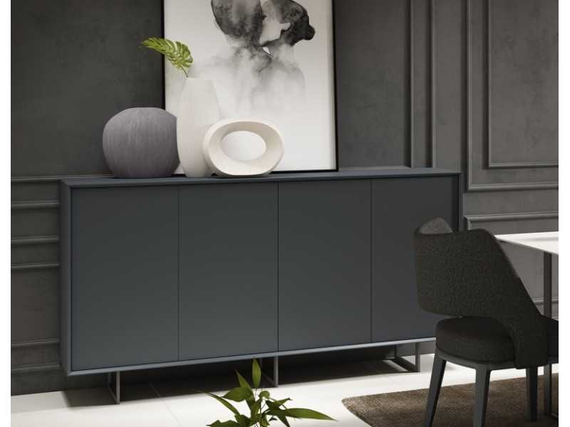 Lacquered sideboard with epoxy lacquered steel legs - NATHAN