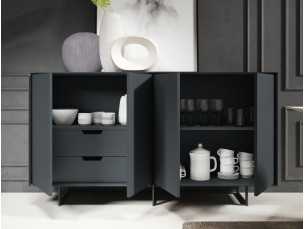 Lacquered sideboard with epoxy lacquered steel legs - NATHAN 2