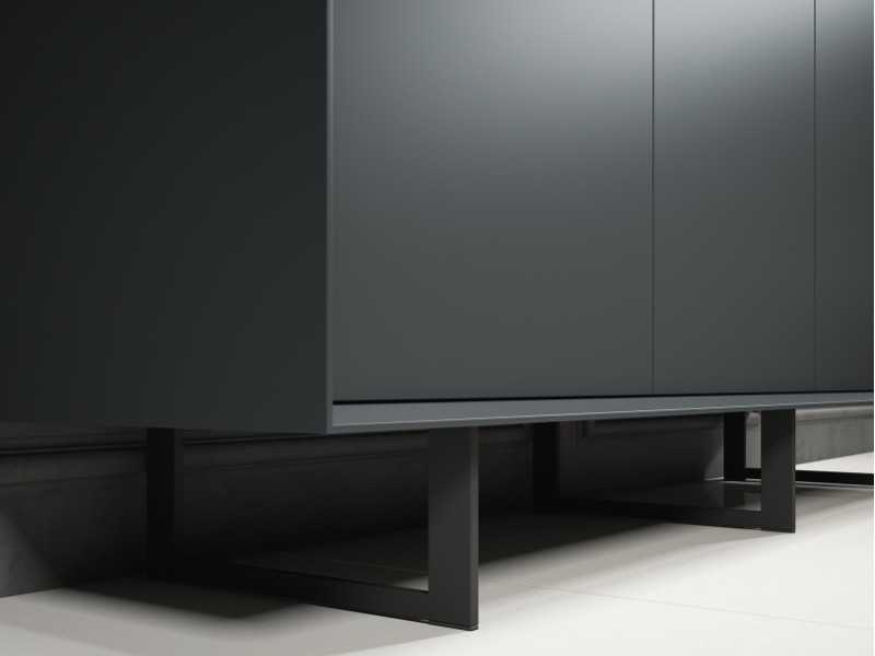 Lacquered sideboard with epoxy lacquered steel legs - NATHAN