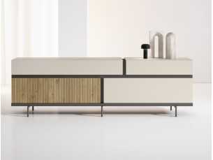 Buffet design laqué avec piètement en acier laqué époxy - ODILÓN