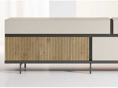 Lacquered design sideboard with epoxy lacquered steel base - ODILÓN
