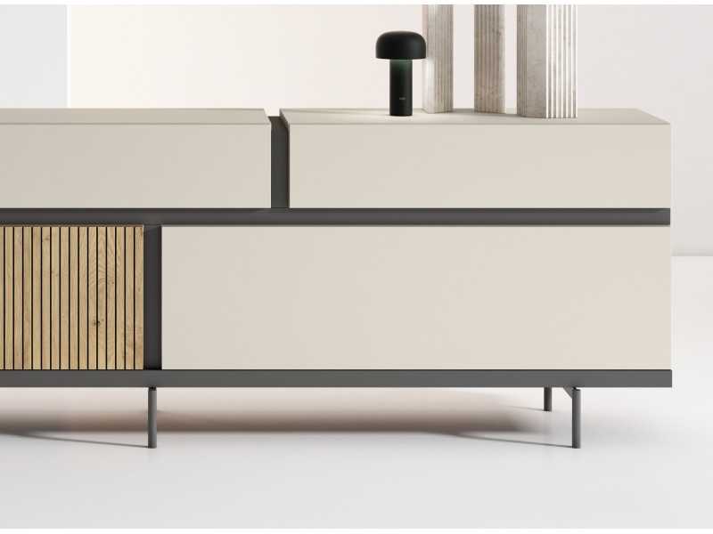 Buffet design laqué avec piètement en acier laqué époxy - ODILÓN