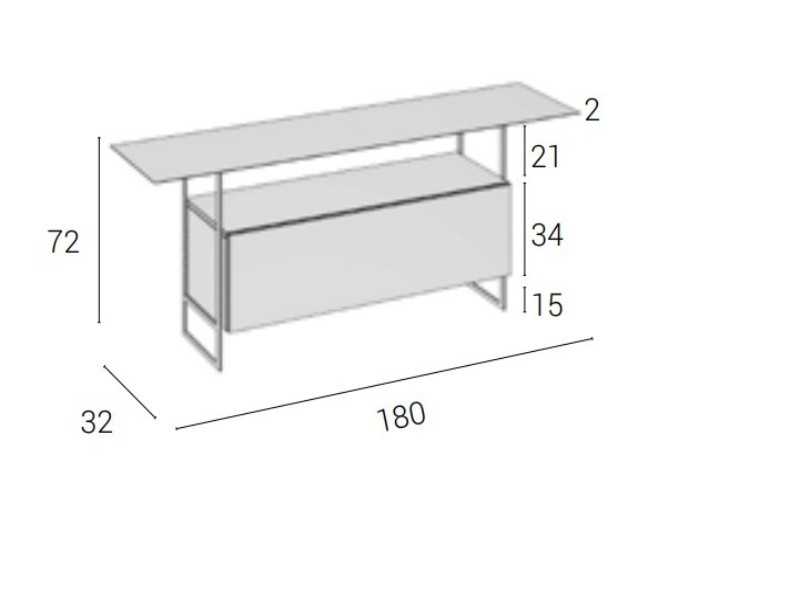 Console design en noyer américain et plateau laqué - EMBER