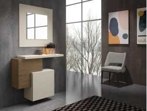 Design console hanging on the wall with lacquered top - CLAIRE 2