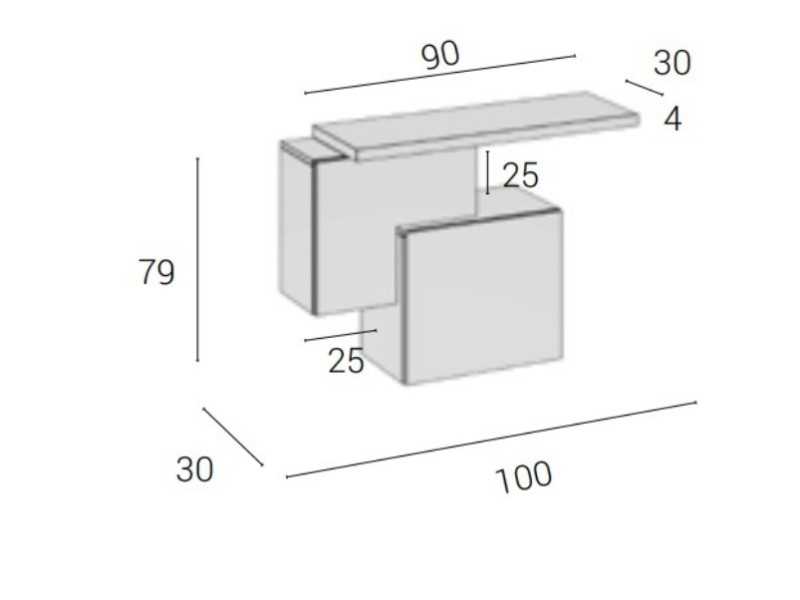 Console design accrochée au mur avec plateau laqué - CLAIRE