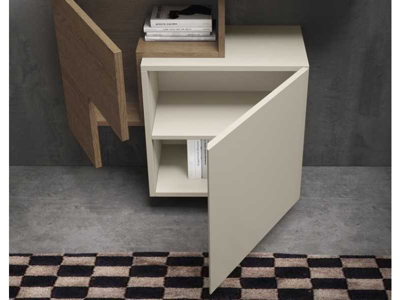 Console design accrochée au mur avec plateau laqué - CLAIRE