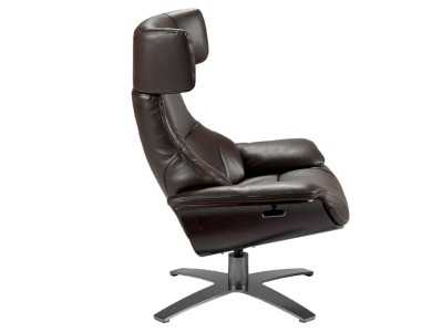 Fauteuil pivotant avec mécanisme relax recouvert de cuir - CAPRICORNE