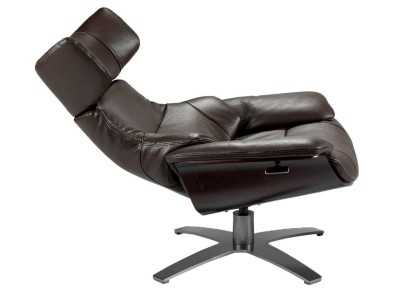 Fauteuil pivotant avec mécanisme relax recouvert de cuir - CAPRICORNE