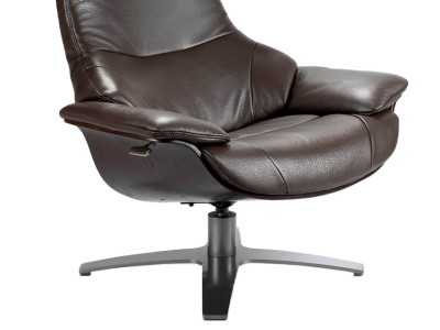 Fauteuil pivotant avec mécanisme relax recouvert de cuir - CAPRICORNE