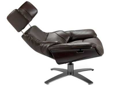 Fauteuil pivotant avec mécanisme relax recouvert de cuir - CAPRICORNE
