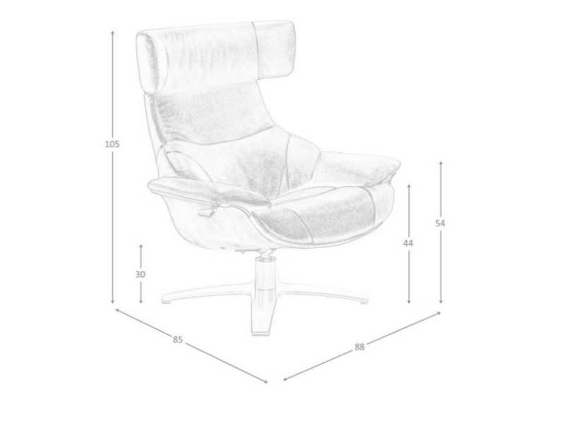 Swivel armchair with relax mechanism upholstered in leather - CAPRICORNE