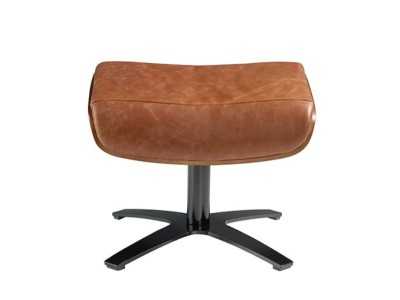 Pouf pivotant tapissé de cuir et piètement en acier massif - RENAUD Pouf pivotant tapissé de cuir et piètement en acier massif - RENAUD