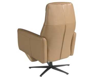 Sillón giratorio con doble mecanismo relax tapizado en piel - PIETRO