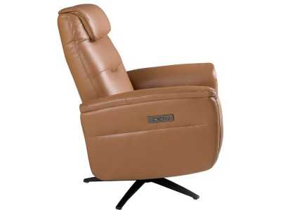Sillón giratorio con mecanismo relax tapizado en piel - TIZIANO