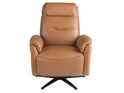 Sillón giratorio con mecanismo relax tapizado en piel - TIZIANO