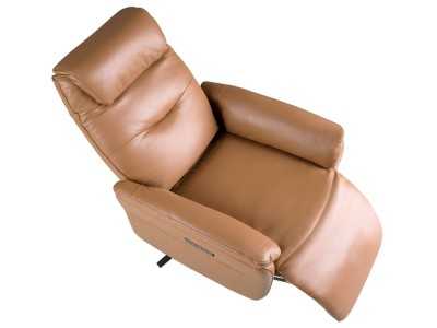Sillón giratorio con mecanismo relax tapizado en piel - TIZIANO