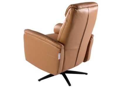 Sillón giratorio con mecanismo relax tapizado en piel - TIZIANO