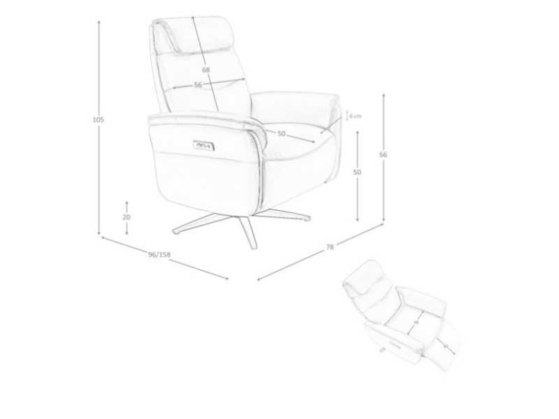 Sillón giratorio con mecanismo relax tapizado en piel - TIZIANO