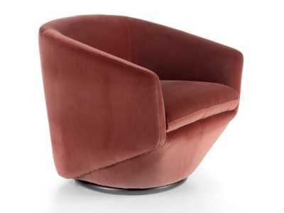 Sillón giratorio de diseño tapizado en terciopelo y base en acero inoxidable - GIADA