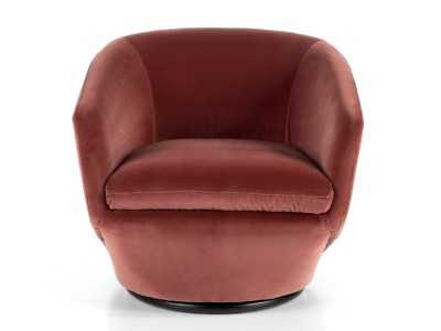 Sillón giratorio de diseño tapizado en terciopelo y base en acero inoxidable - GIADA