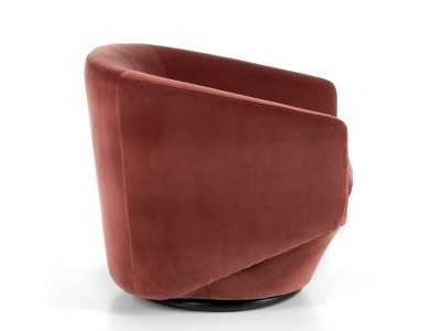 Sillón giratorio de diseño tapizado en terciopelo y base en acero inoxidable - GIADA