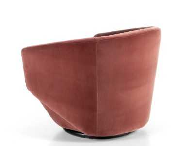 Sillón giratorio de diseño tapizado en terciopelo y base en acero inoxidable - GIADA
